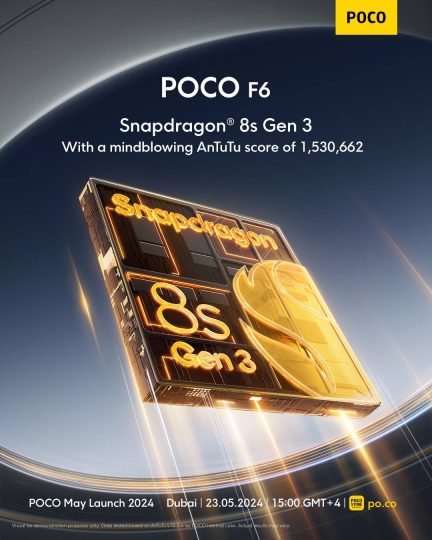 Уже официально: POCO F6 будет оборудован Snapdragon 8s Gen 3