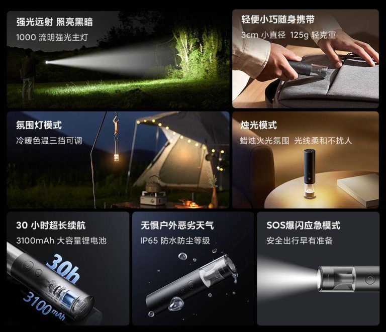 Xiaomi Mijia Multifunctional Portable Flashlight