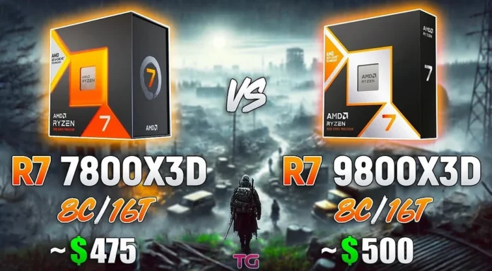 Ігровий процесор Ryzen 7 7800X3D порівняли з Ryzen 7 9800X3D