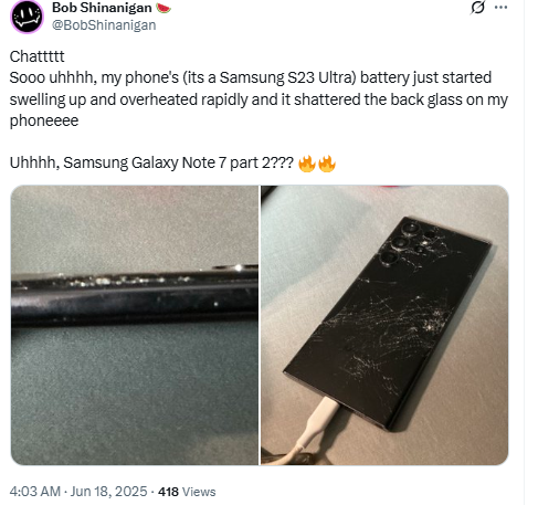 Твіт з Samsung Galaxy S25+