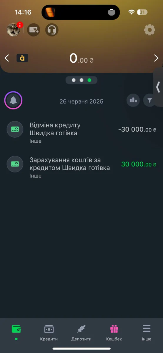 Оформлений кредит