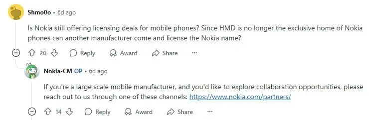 Представник Nokia відповідає коментатору / Скріншот AndroidAuthority